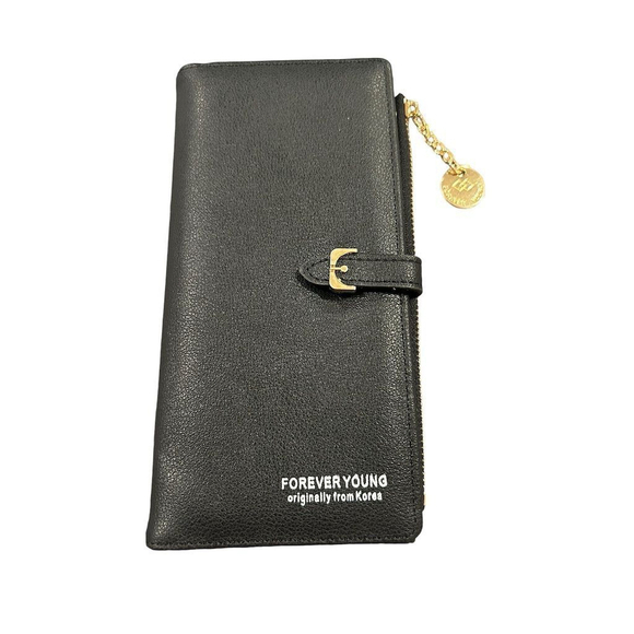 Forever Young Handbags - Forever Young Wallet Women's OS Black Wristlet Wallet Clutch Purse With Strap